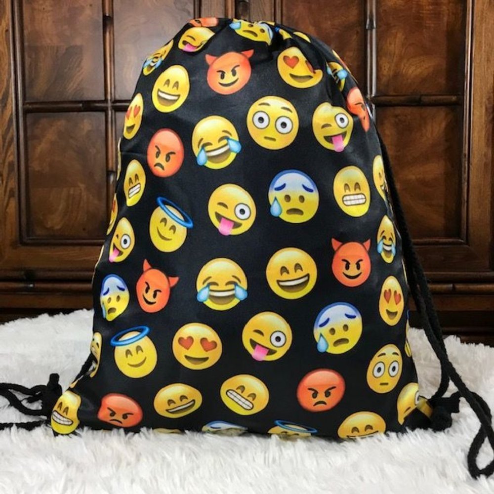 Emoji Lightweight Drawstring Bag Backpack - Picture 2 of 10